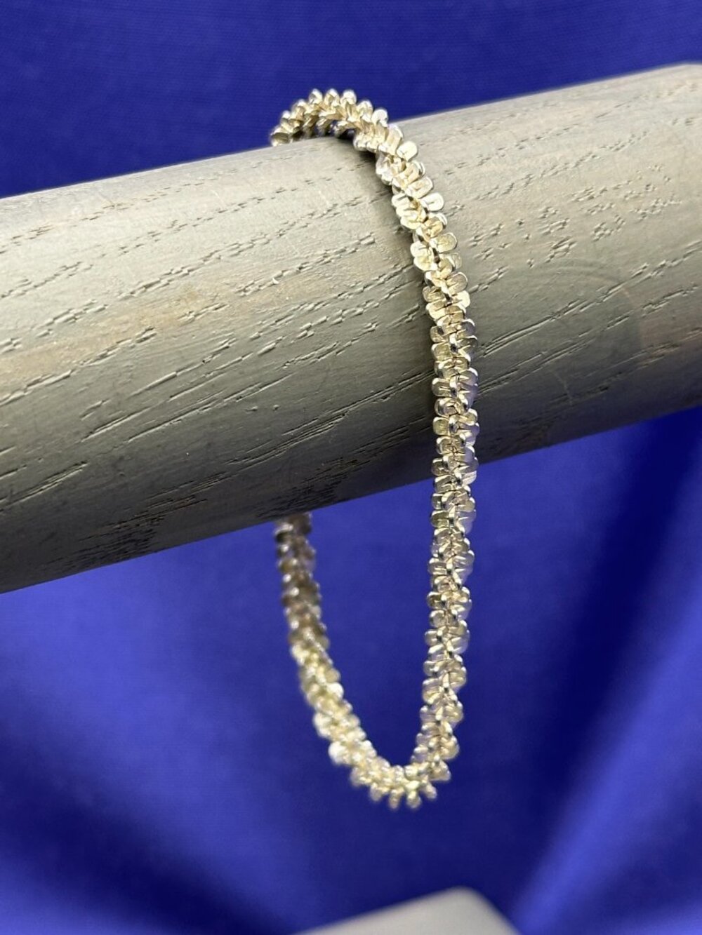 Milor Italy Sterling Silver Sparkling Twisted Chain Bracelet